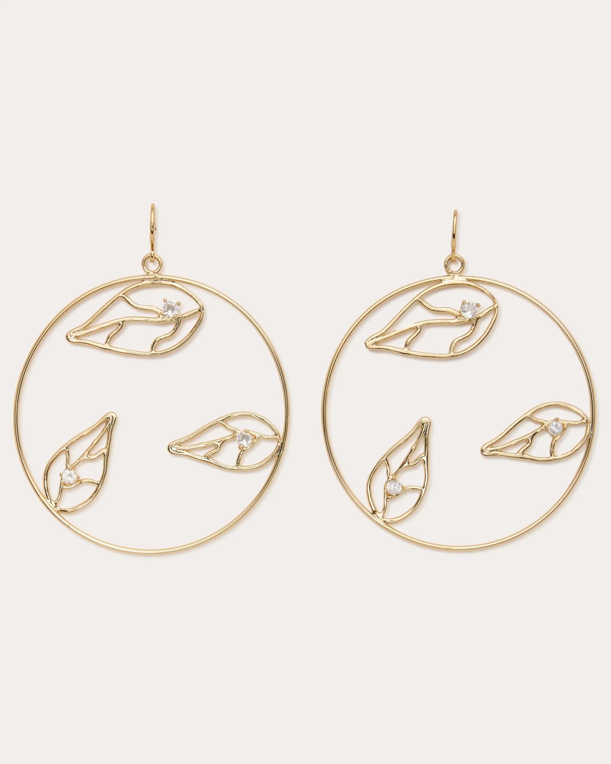 Sale Ramy Brook Abrie Leaf Hoop Earrings Gold