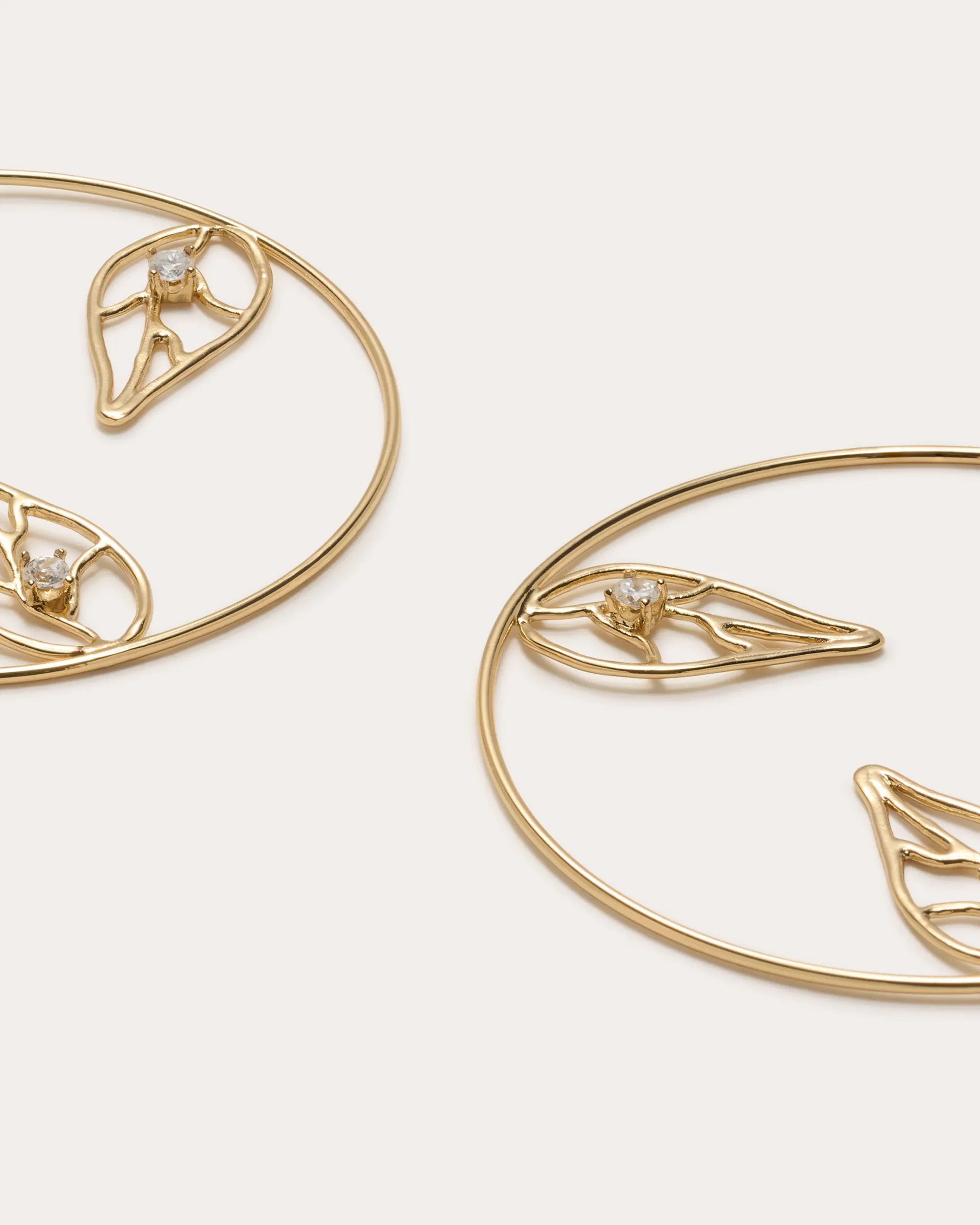 Sale Ramy Brook Abrie Leaf Hoop Earrings Gold