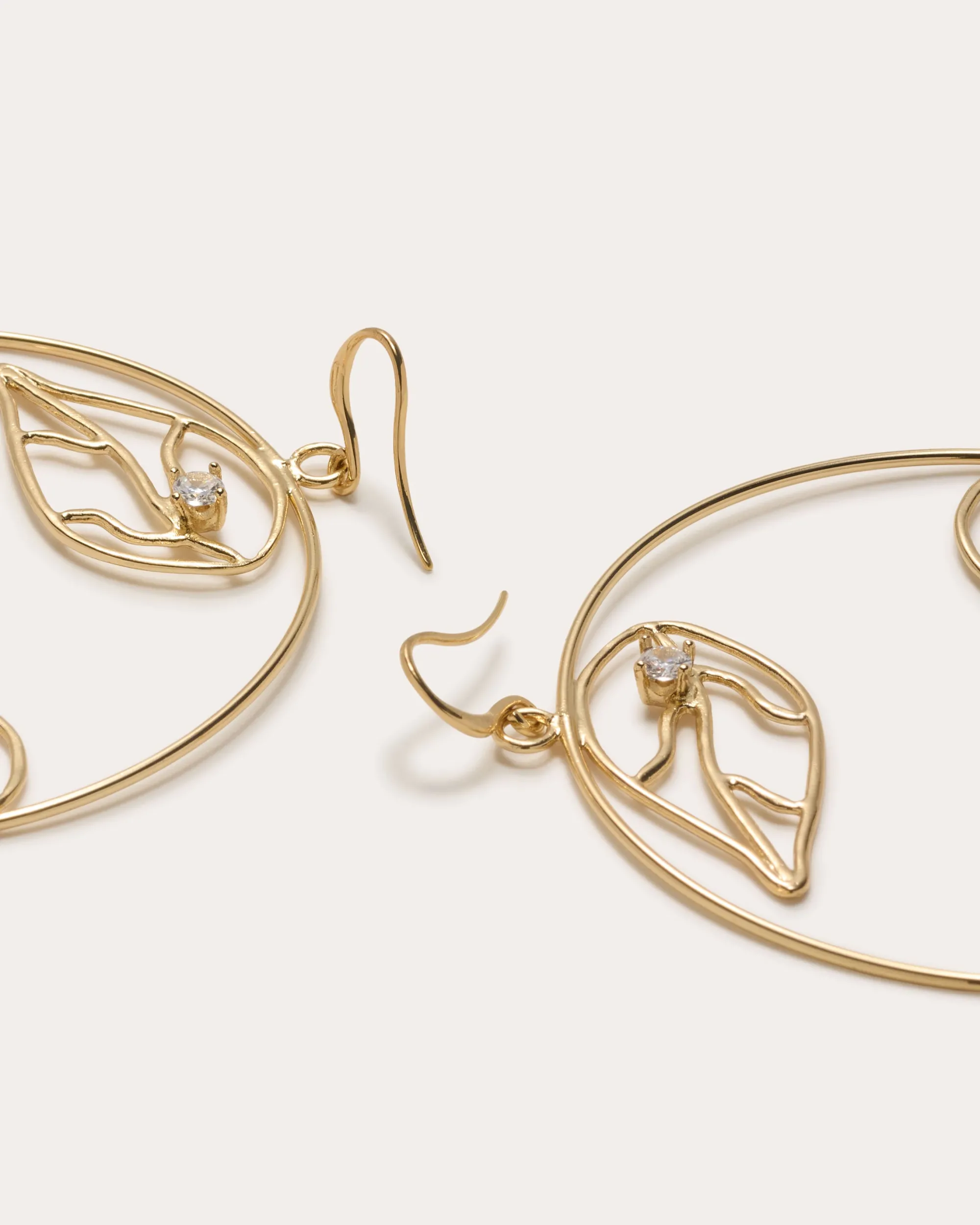 Sale Ramy Brook Abrie Leaf Hoop Earrings Gold