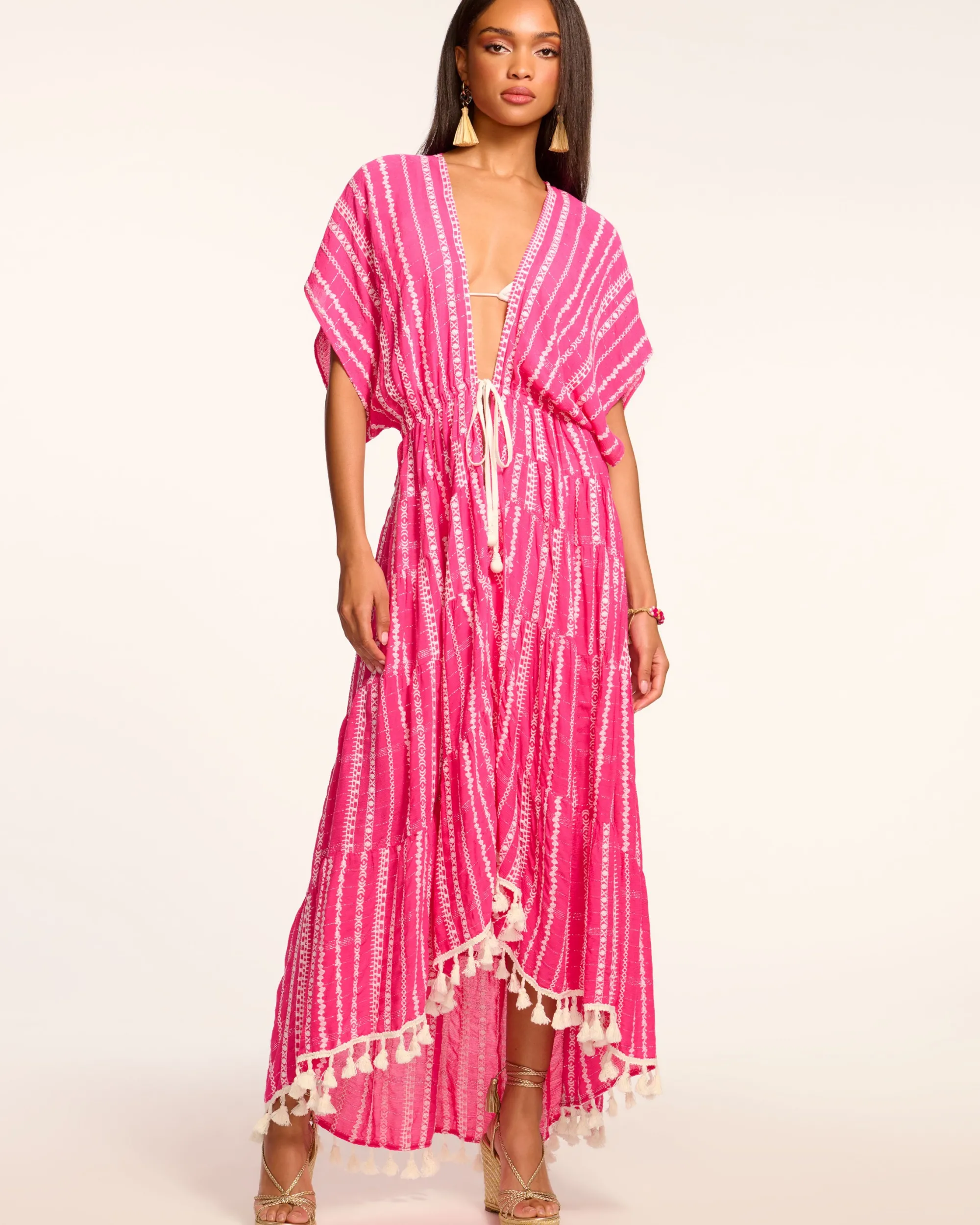 Online Ramy Brook Addaline Embroidered Coverup Dress Pinkstripe