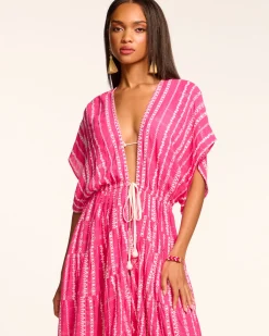 Online Ramy Brook Addaline Embroidered Coverup Dress Pinkstripe