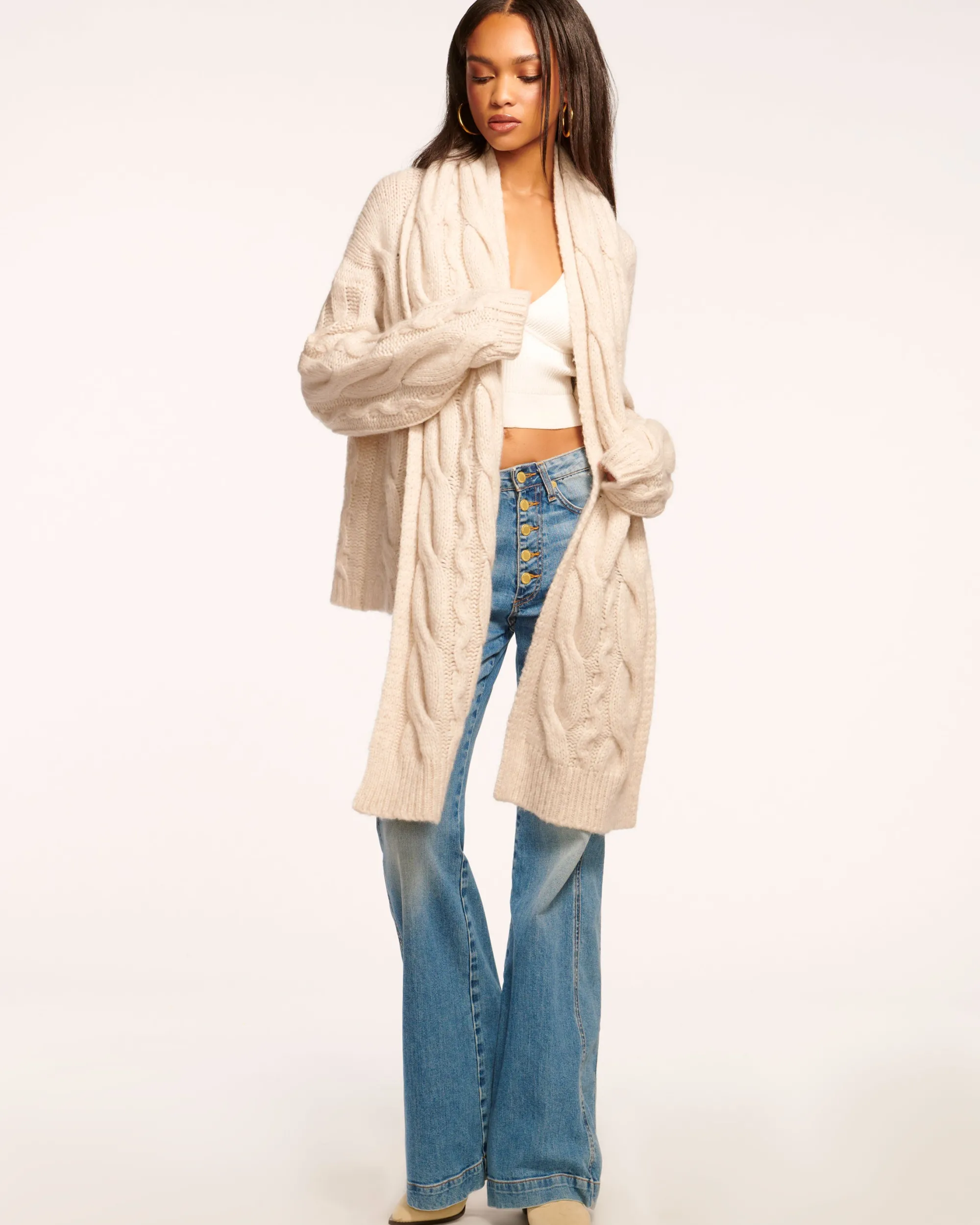Fashion Ramy Brook Agnes Convertible Cardigan Sweater Oatmeal
