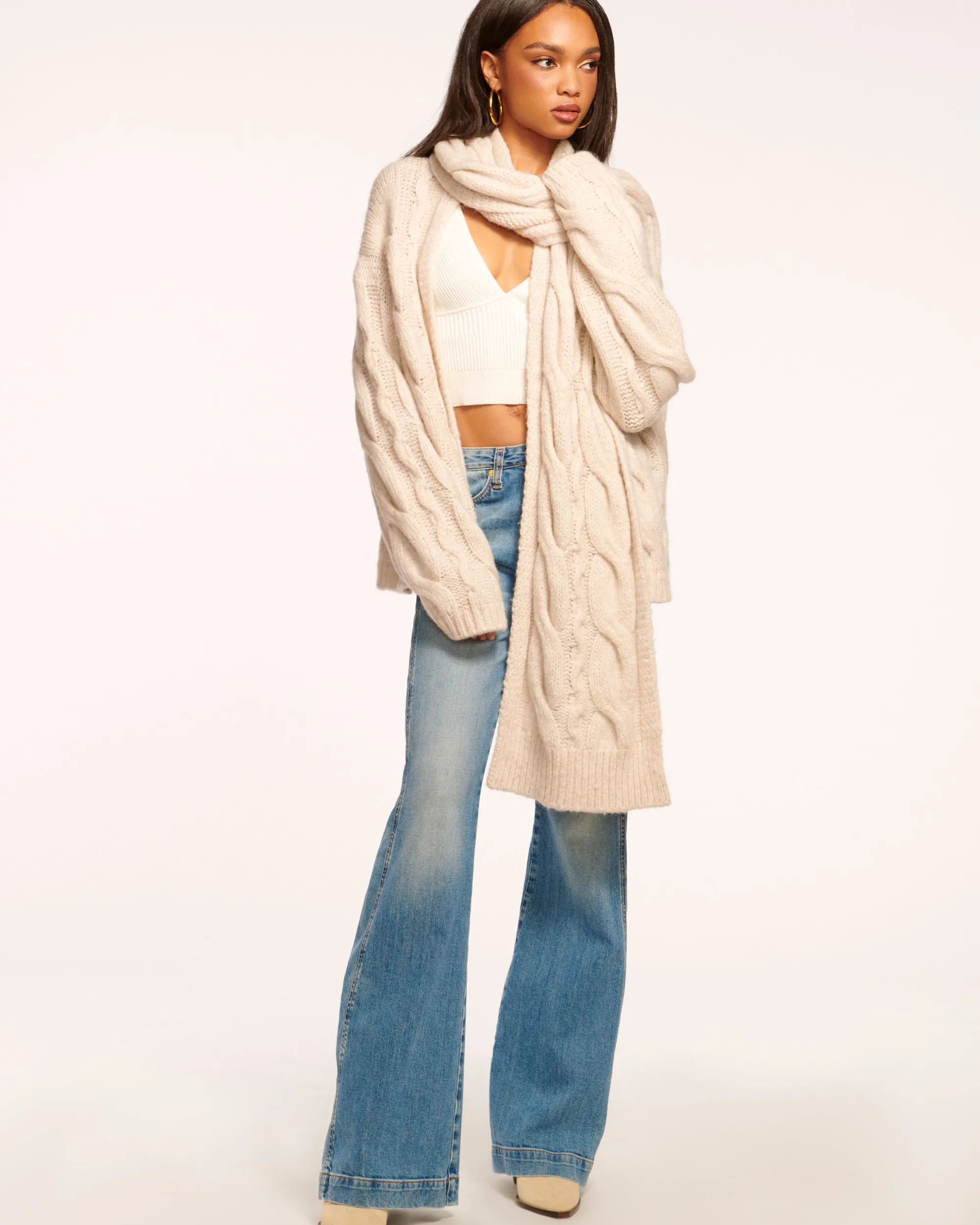 Fashion Ramy Brook Agnes Convertible Cardigan Sweater Oatmeal