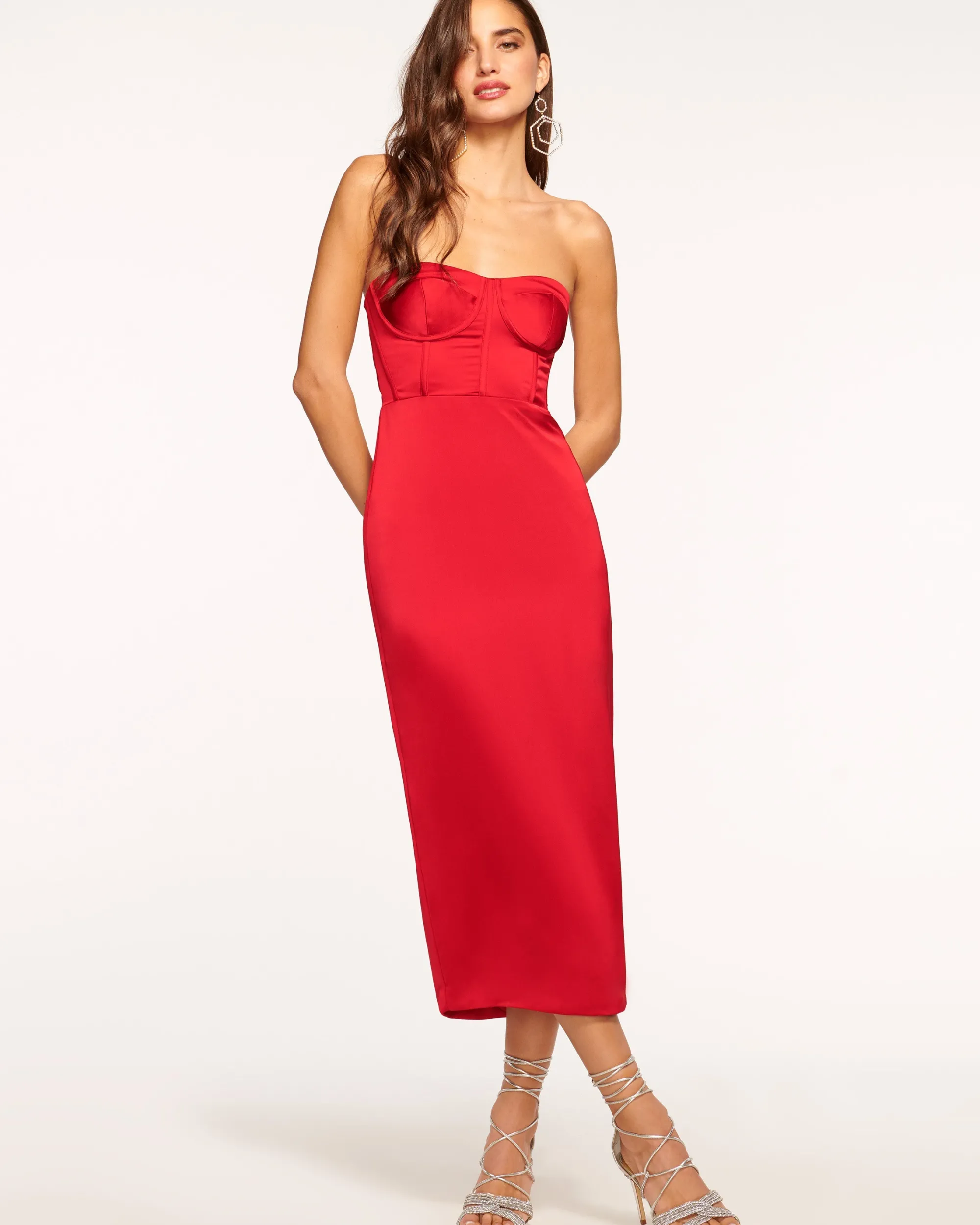 Outlet Ramy Brook Alianna Strapless Midi Dress Black