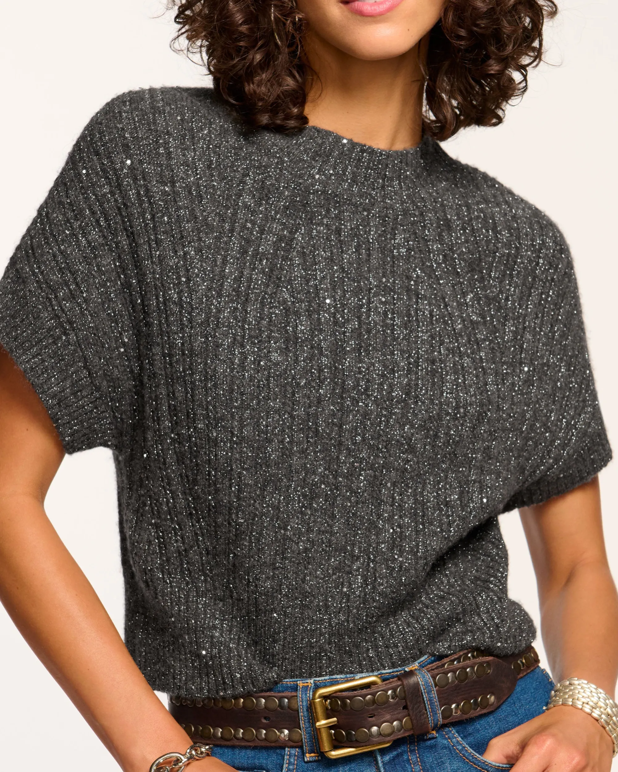 Online Ramy Brook Amadeus Short Sleeve Wool Sweater