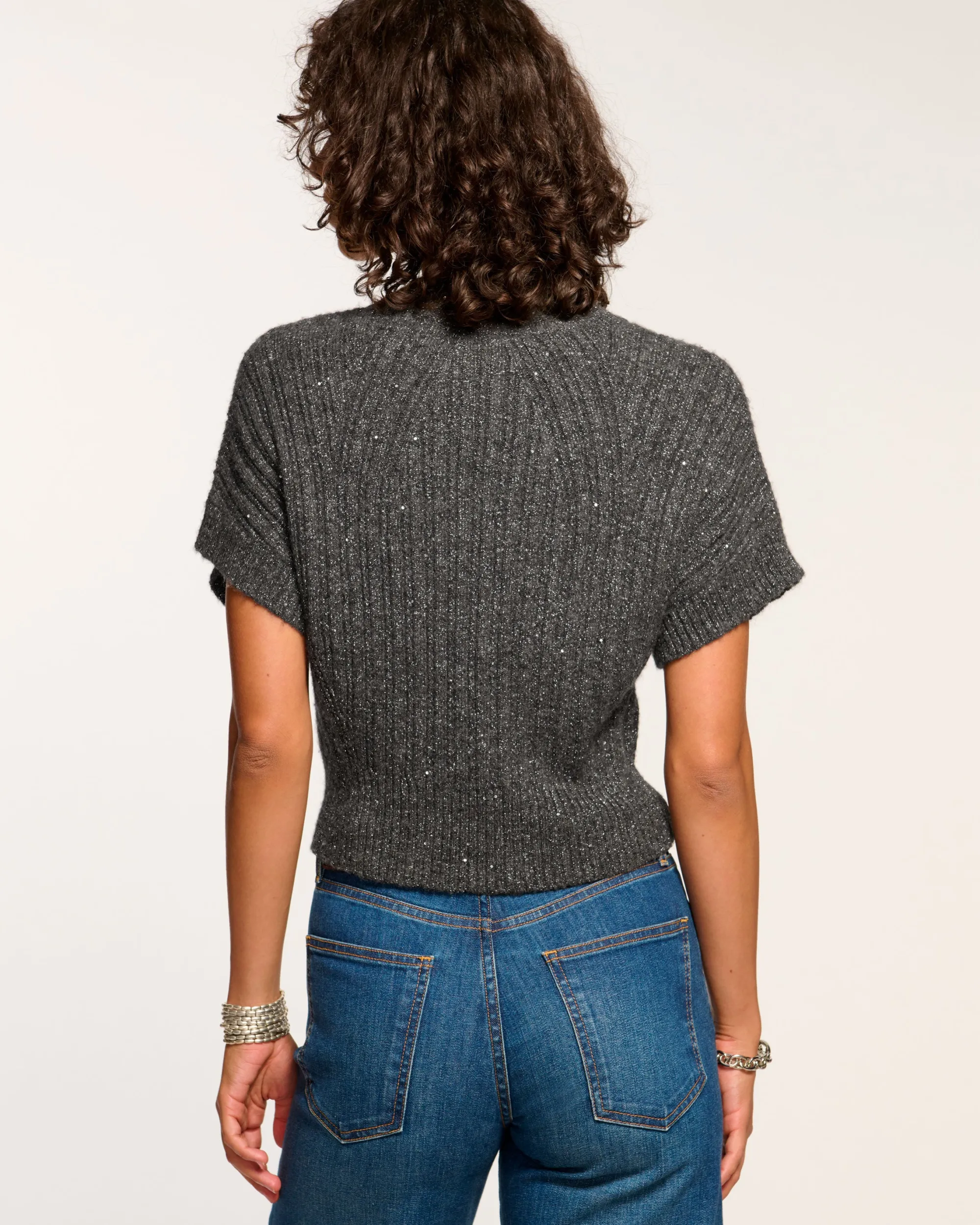 Online Ramy Brook Amadeus Short Sleeve Wool Sweater