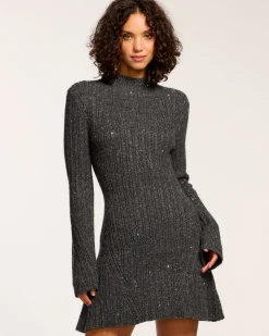 Fashion Ramy Brook Ambrosius Mini Sweater Dress Charcoal