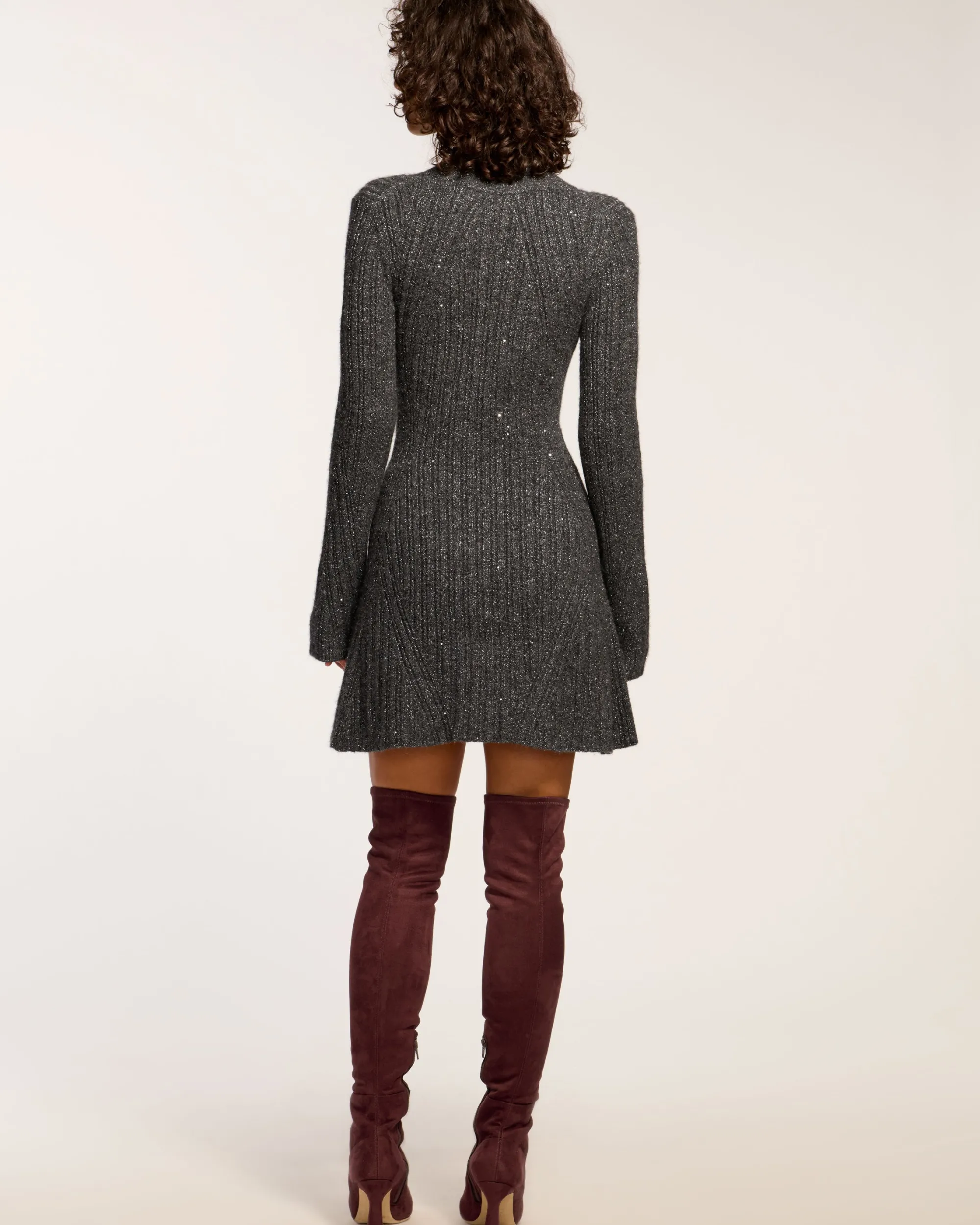 Fashion Ramy Brook Ambrosius Mini Sweater Dress Charcoal