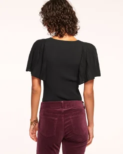 Hot Ramy Brook Amiel Flutter Sleeve Sweater