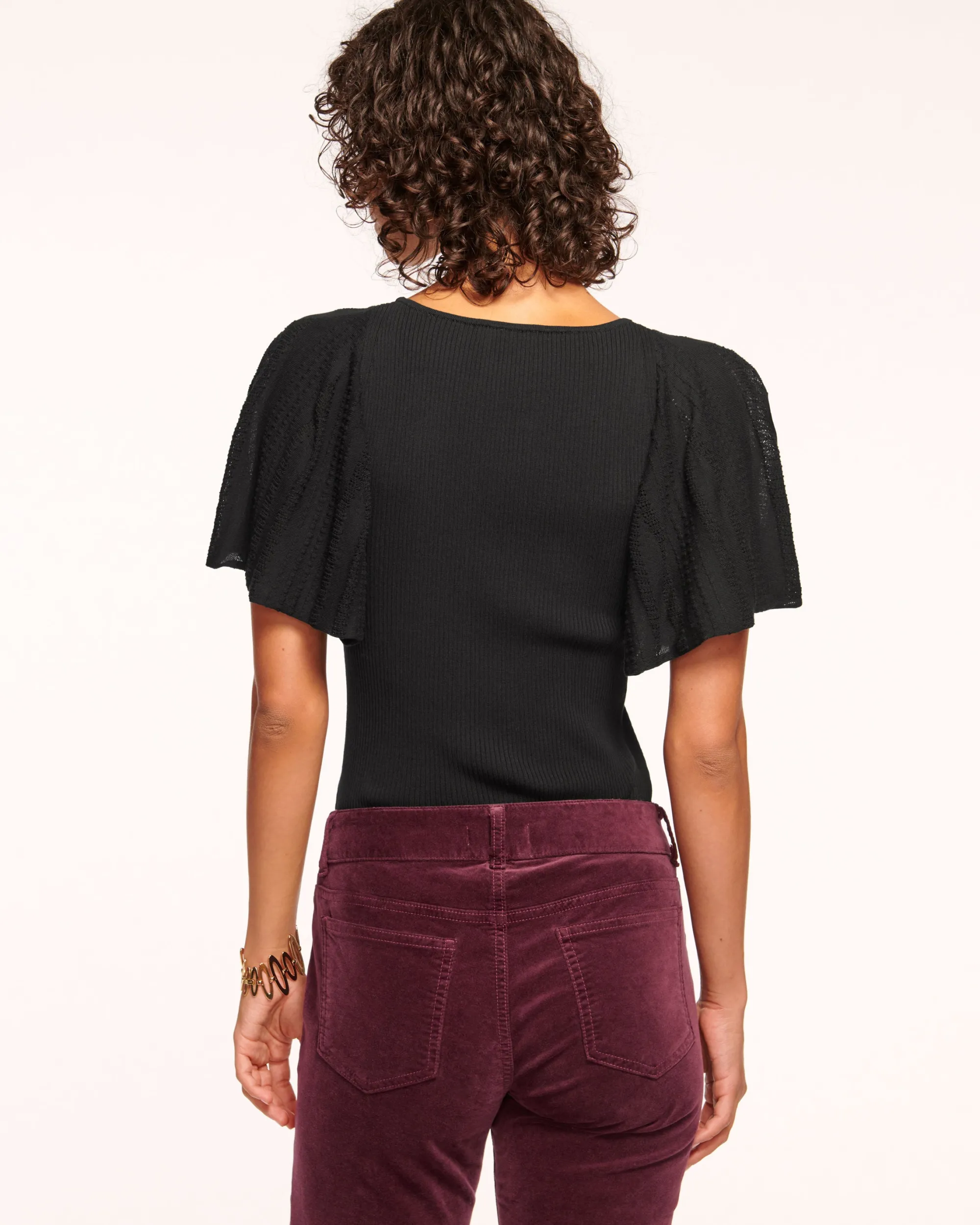 Hot Ramy Brook Amiel Flutter Sleeve Sweater