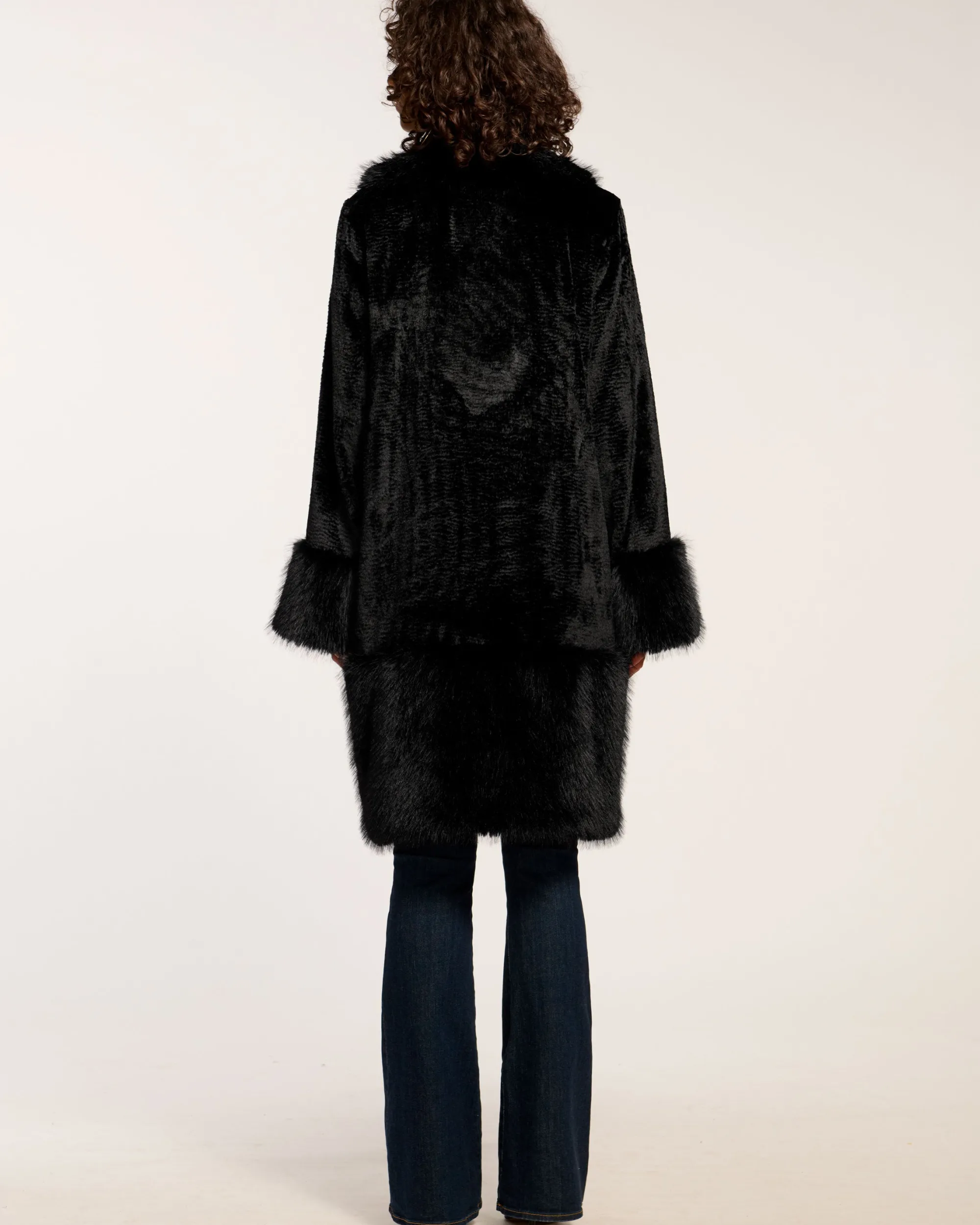 Fashion Ramy Brook Archie Faux Fur Coat Black
