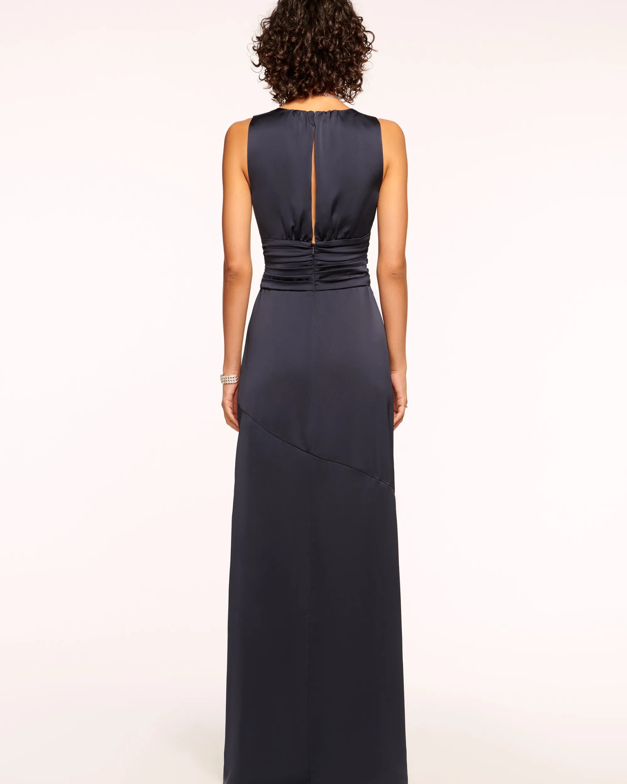 Discount Ramy Brook August Plunging Embellished Gown Navy