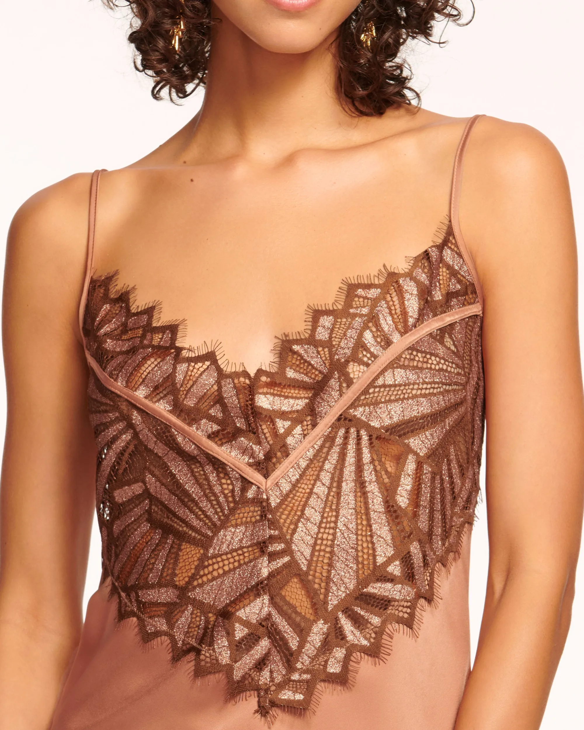 Clearance Ramy Brook Billie Lace Cami Tank Top Bronzelace