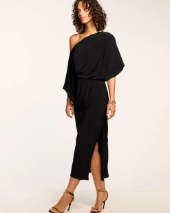 Best Ramy Brook Carlina Off-The-Shoulder Jersey Midi Dress Black