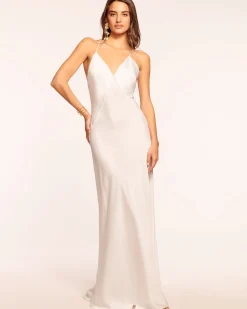 Discount Ramy Brook Caspe V-Neck Gown Black