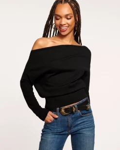 Discount Ramy Brook Chance Wool Off-The-Shoulder Sweater