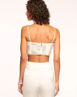 Hot Ramy Brook Chase Beaded Crop Top Silverbead