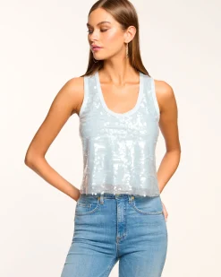 Clearance Ramy Brook Chelsey Sequin Scoop Neck Tank Top
