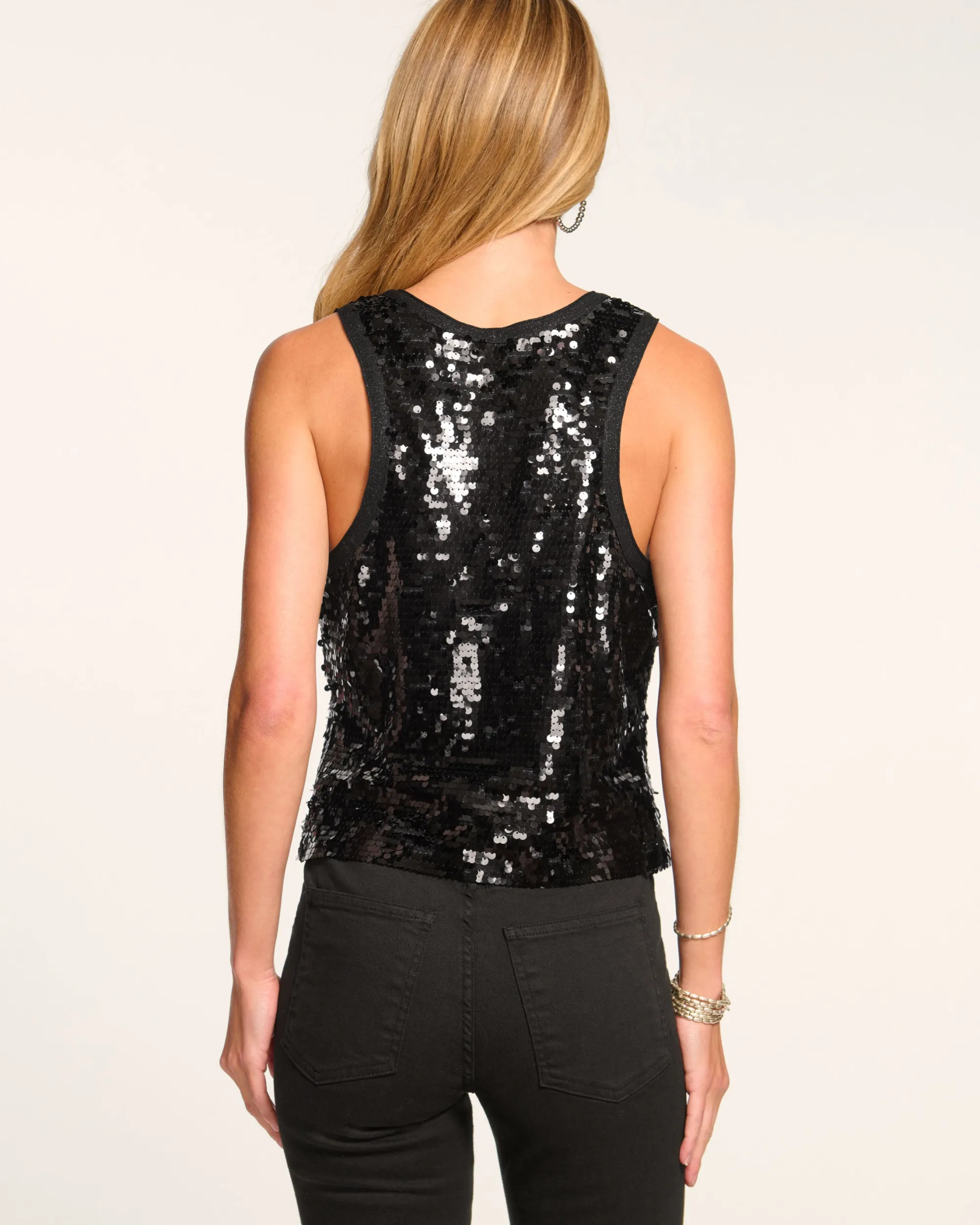 Clearance Ramy Brook Chelsey Sequin Scoop Neck Tank Top