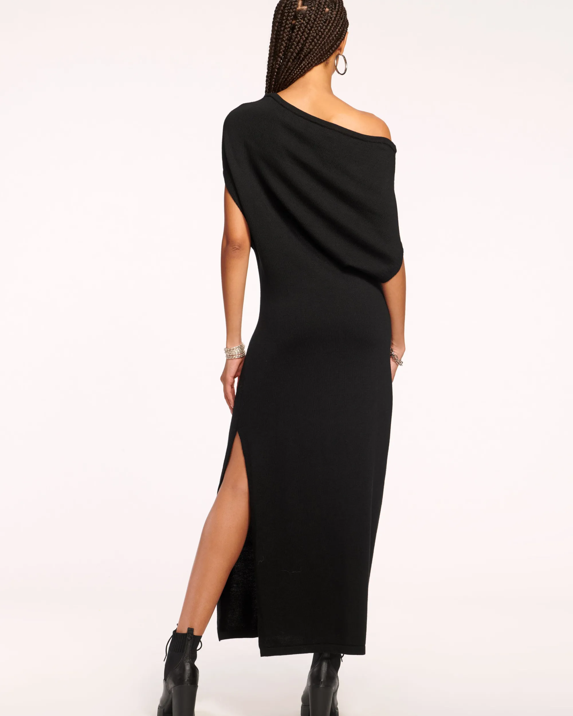 New Ramy Brook Chet Wool Off-The-Shoulder Sweater Dress