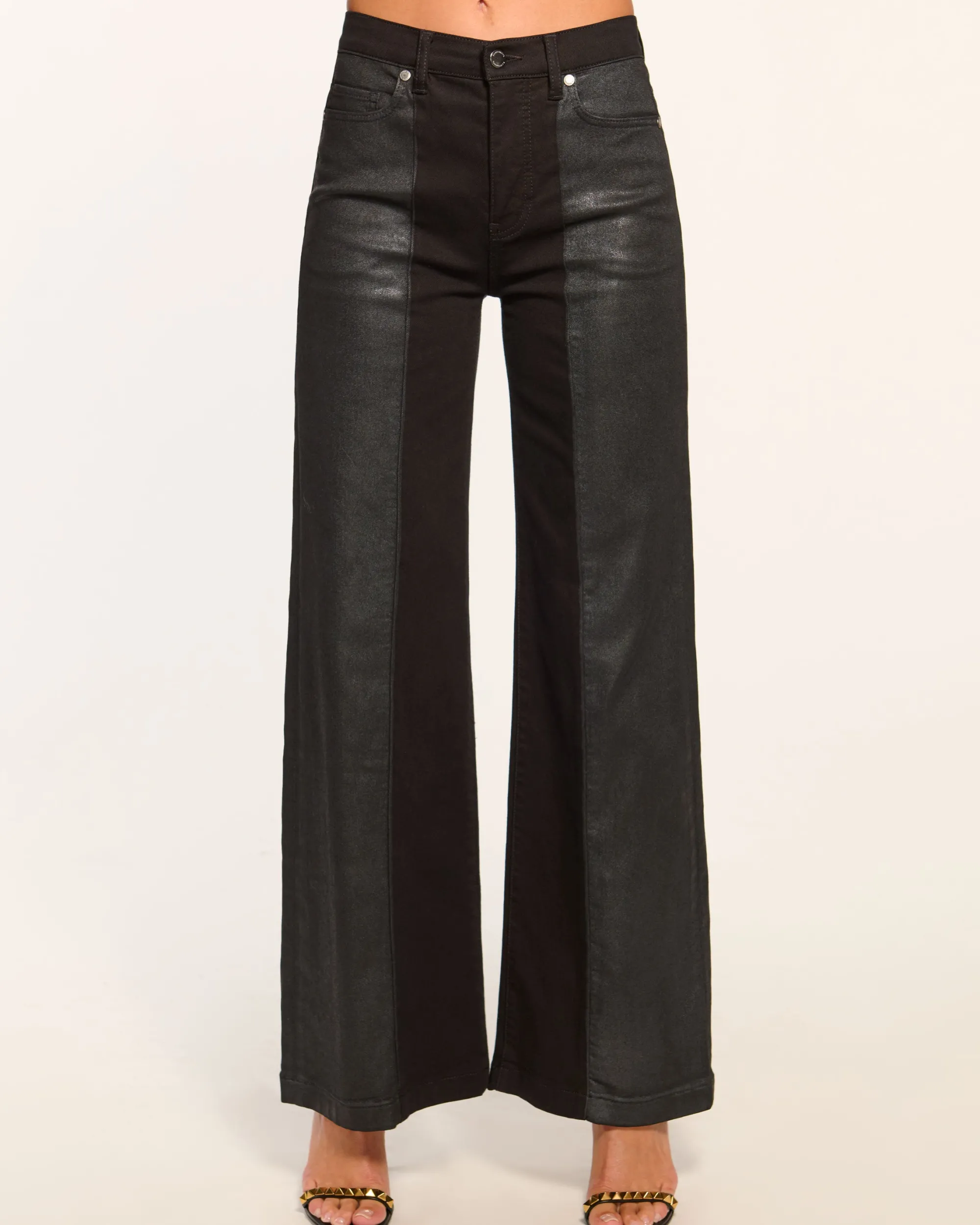 Outlet Ramy Brook Coated Vinnie Two-Tone Jean Coatedblack