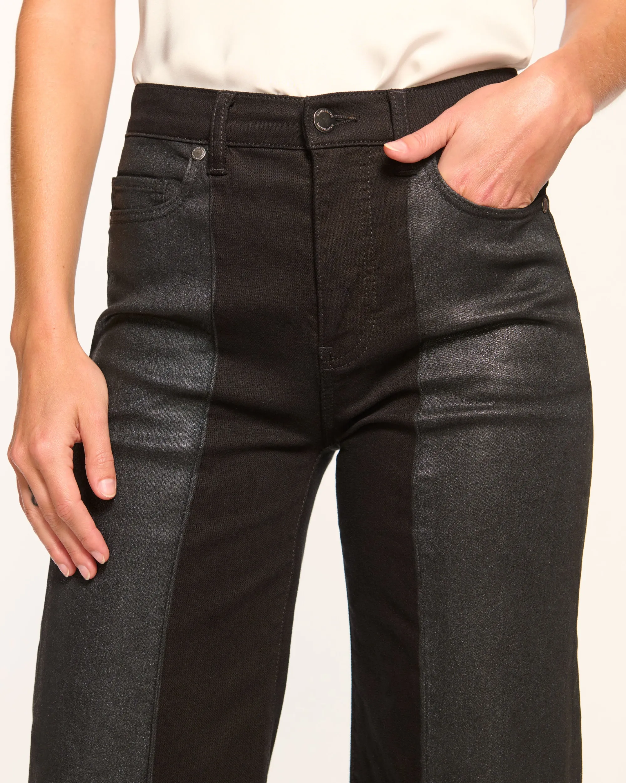 Outlet Ramy Brook Coated Vinnie Two-Tone Jean Coatedblack