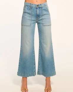 Discount Ramy Brook Cropped Clifford Wide Leg Jean Lightwash