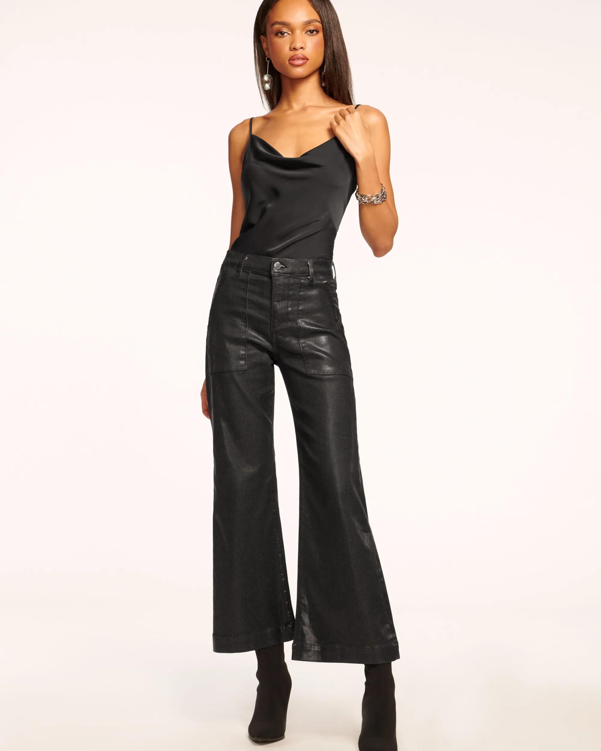 Online Ramy Brook Cropped Metallic Clifford Jean Blackmetallic