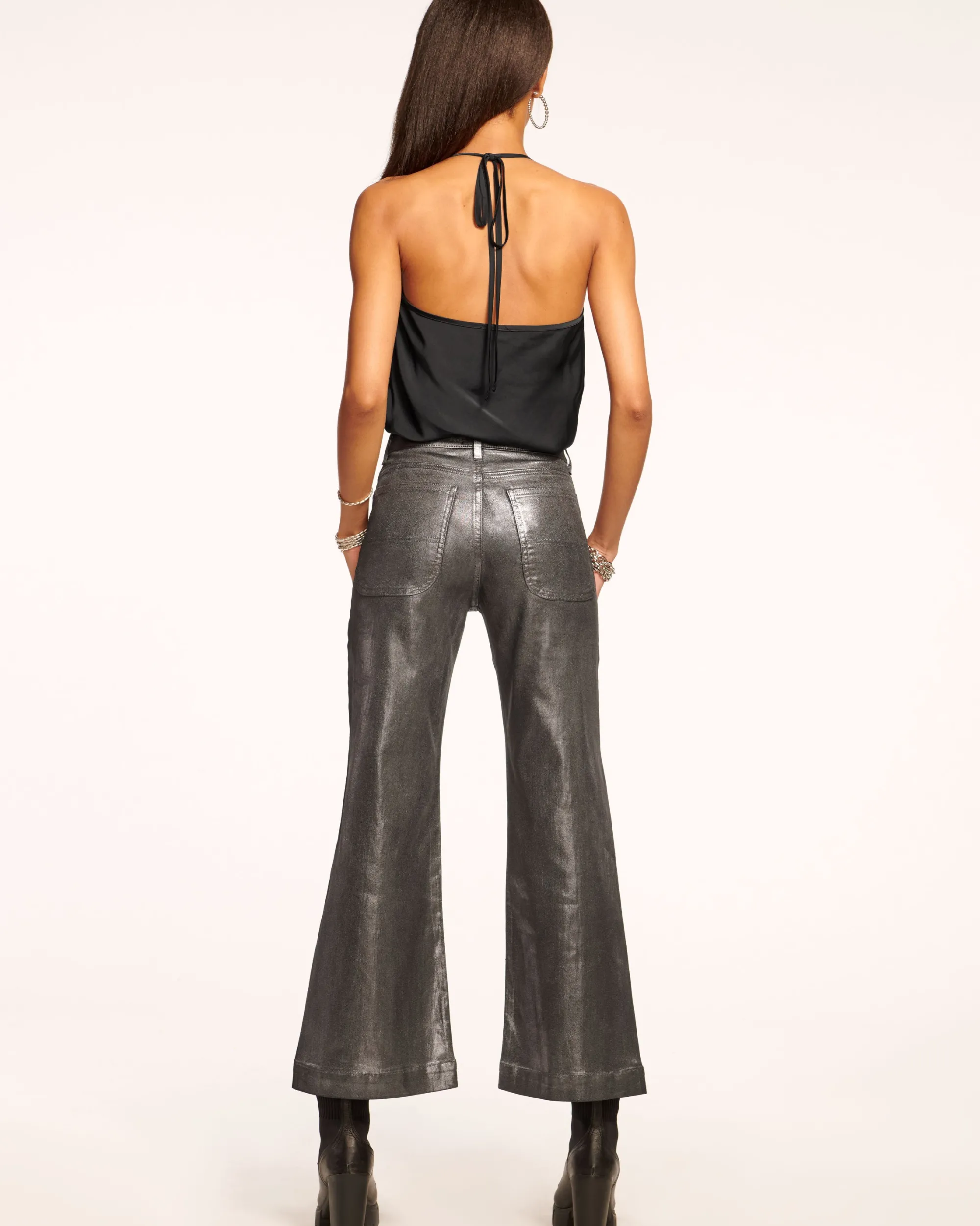 Online Ramy Brook Cropped Metallic Clifford Jean Blackmetallic