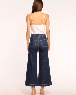 New Ramy Brook Cropped Theodora Wide Leg Jean Darkwash