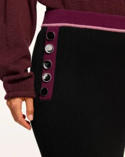 Hot Ramy Brook Dakota Colorblock Knit Skirt Blackcolorblock