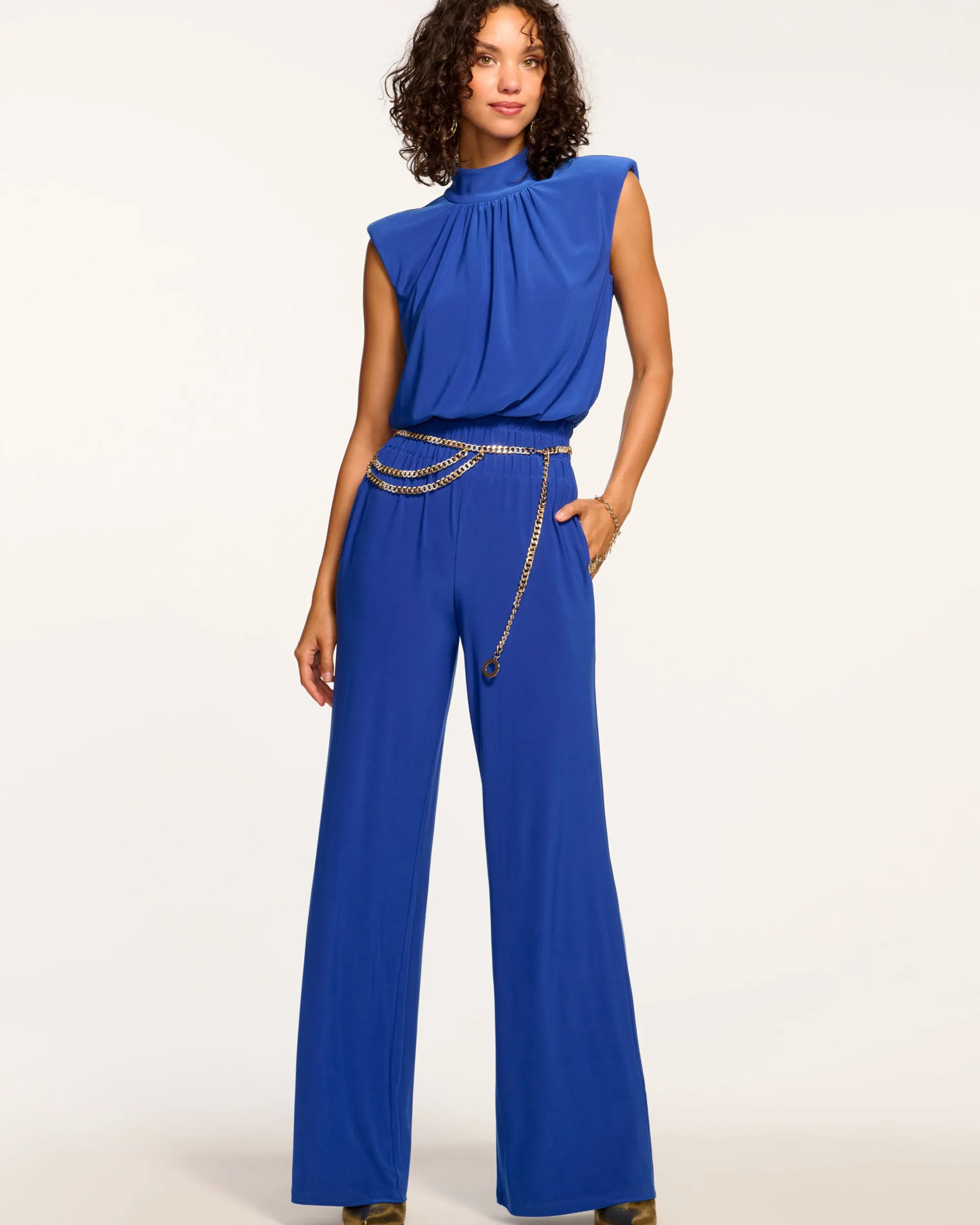 New Ramy Brook Dani Sleeveless Jumpsuit Lapis