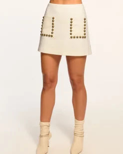 Best Ramy Brook Deidre Studded Ponte Mini Skirt Whiteponte