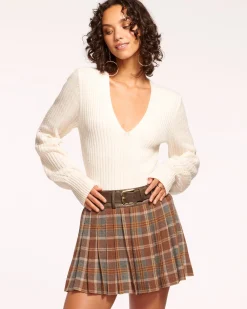 Online Ramy Brook Derrick Pleated Belted Mini Skirt Saddleplaid