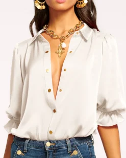 Best Ramy Brook Dina Button Down Bodysuit
