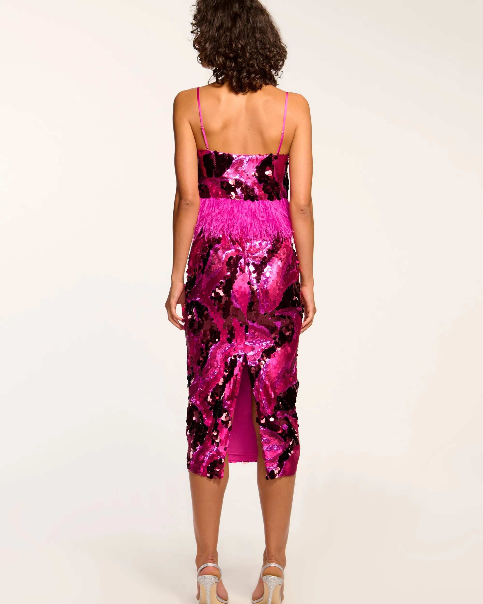Discount Ramy Brook Donnelly Sequin Midi Skirt Magenta