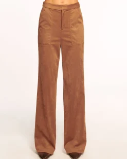 Online Ramy Brook Edwina Faux Suede Trouser Saddle