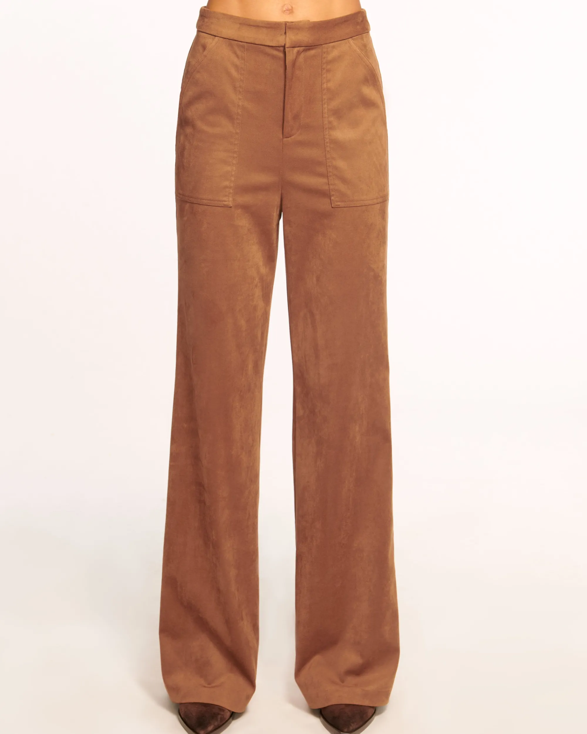 Online Ramy Brook Edwina Faux Suede Trouser Saddle
