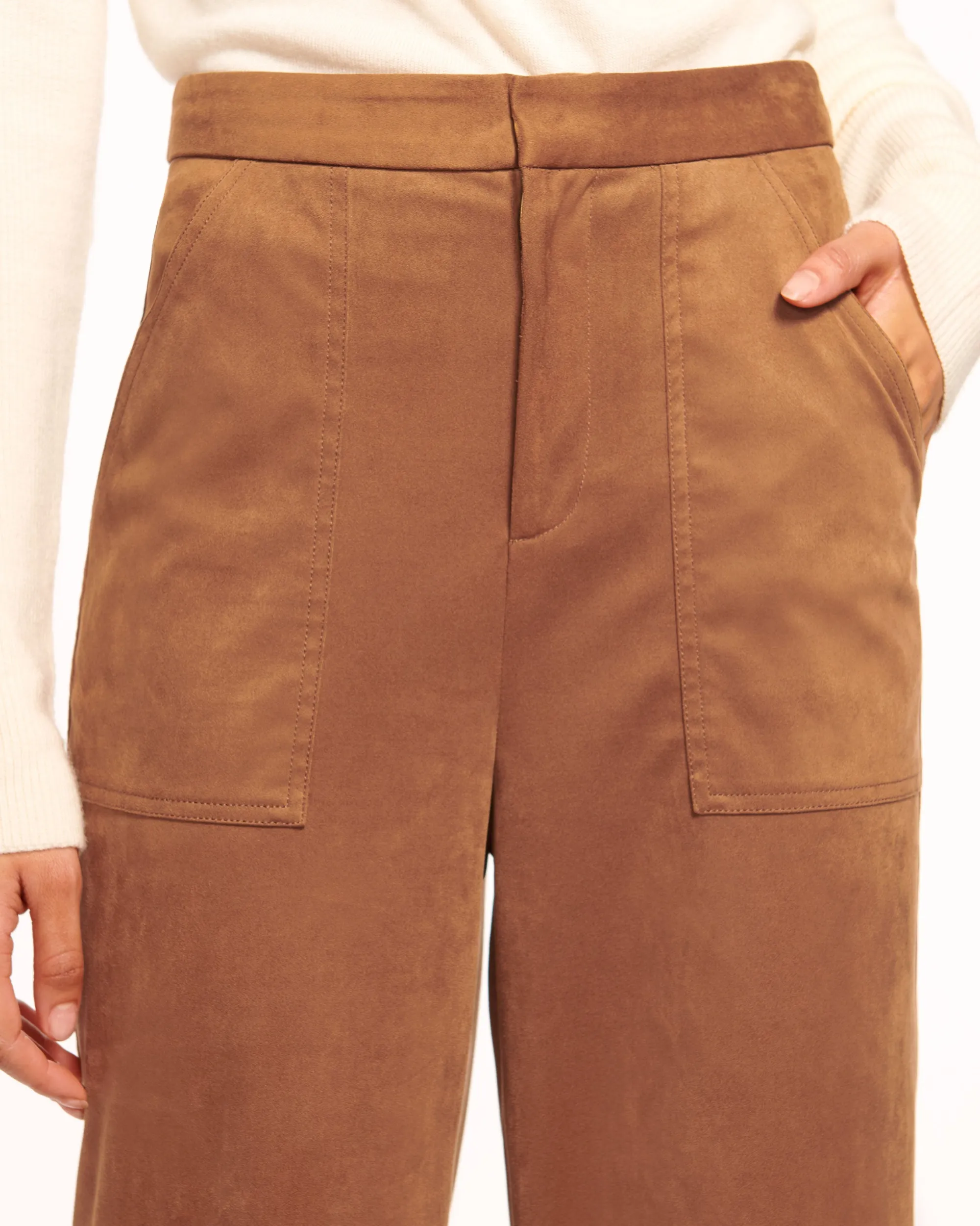 Online Ramy Brook Edwina Faux Suede Trouser Saddle