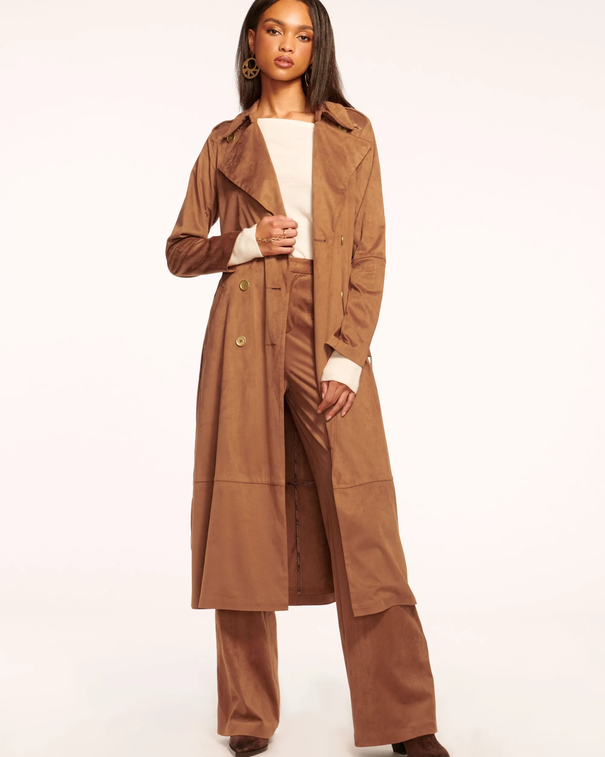 Online Ramy Brook Edwina Faux Suede Trouser Saddle