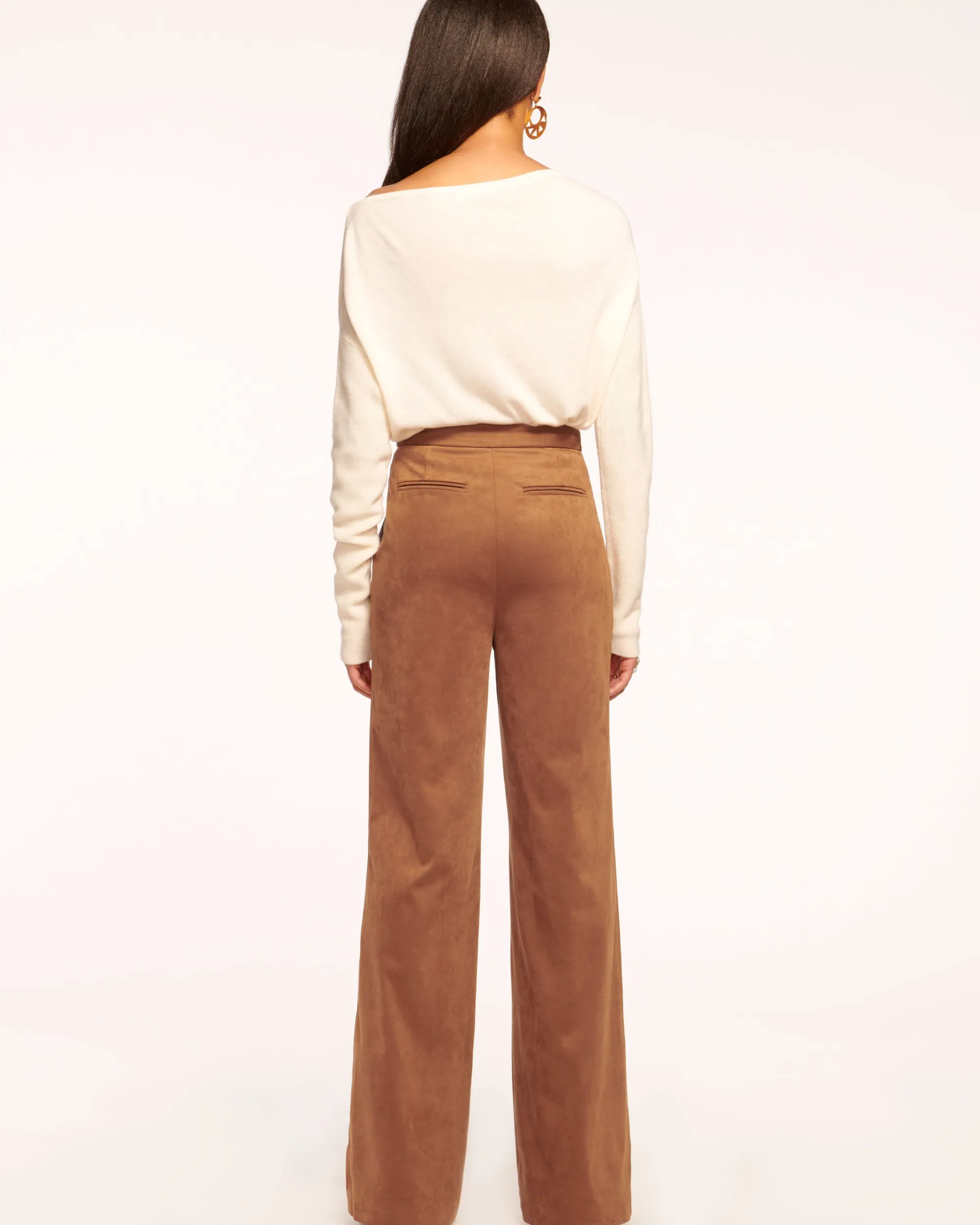 Online Ramy Brook Edwina Faux Suede Trouser Saddle