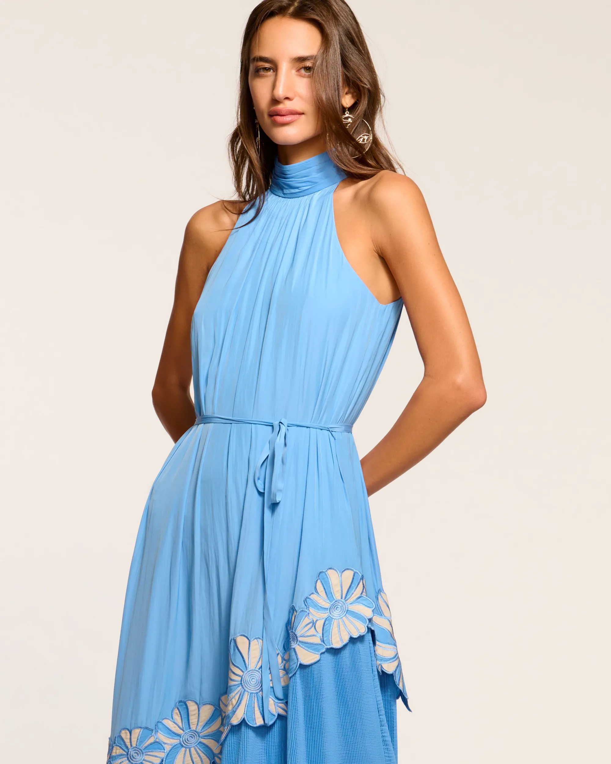 Fashion Ramy Brook Eleah Embellished High Neck Maxi Dress Ribbonblue