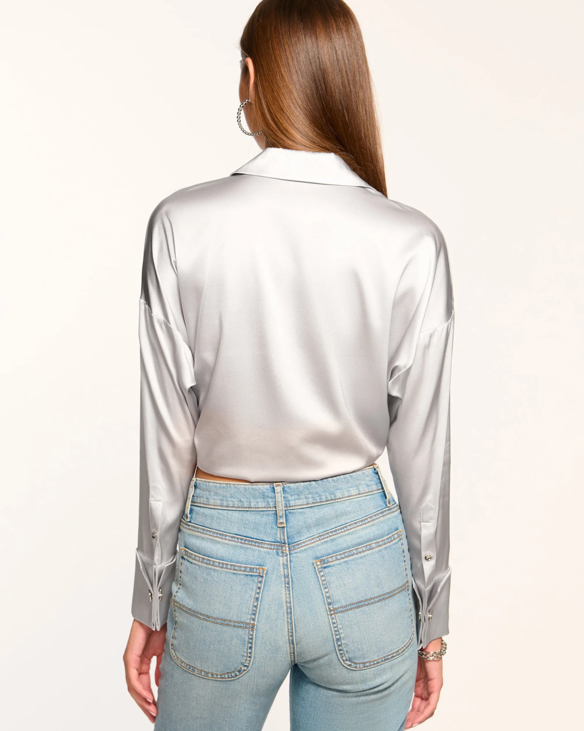 Hot Ramy Brook Farrah Silk Tie-Front Blouse