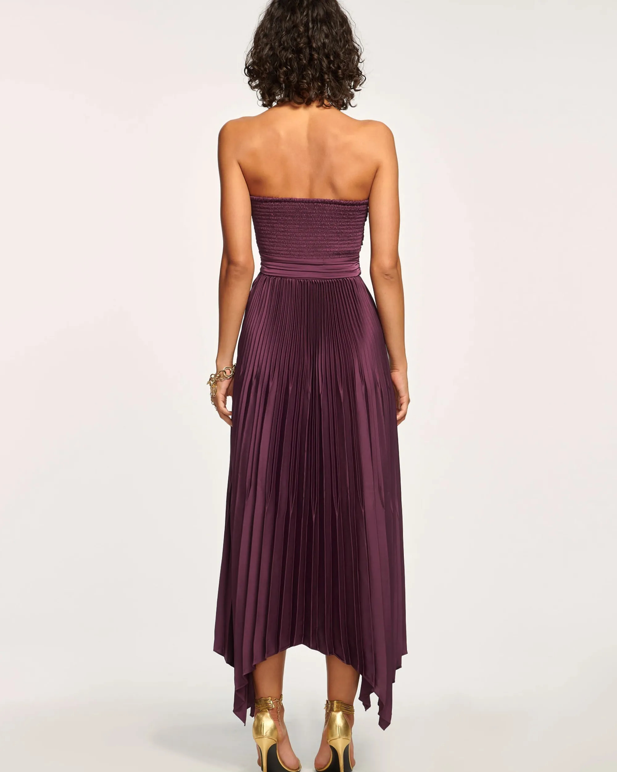 Hot Ramy Brook Fernanda Strapless Midi Dress Pinotnoir