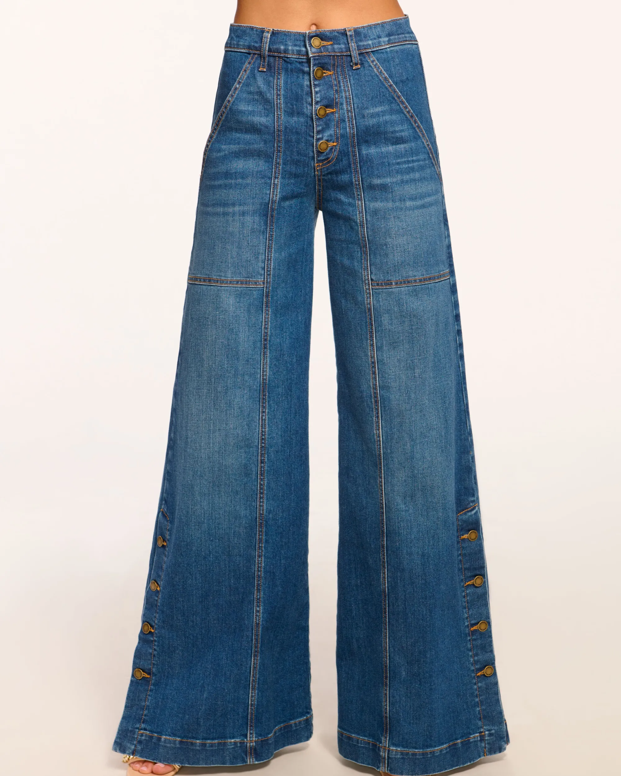 New Ramy Brook Flores High-Rise Wide Leg Jean Mediumwash