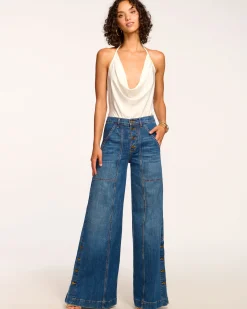 New Ramy Brook Flores High-Rise Wide Leg Jean Mediumwash
