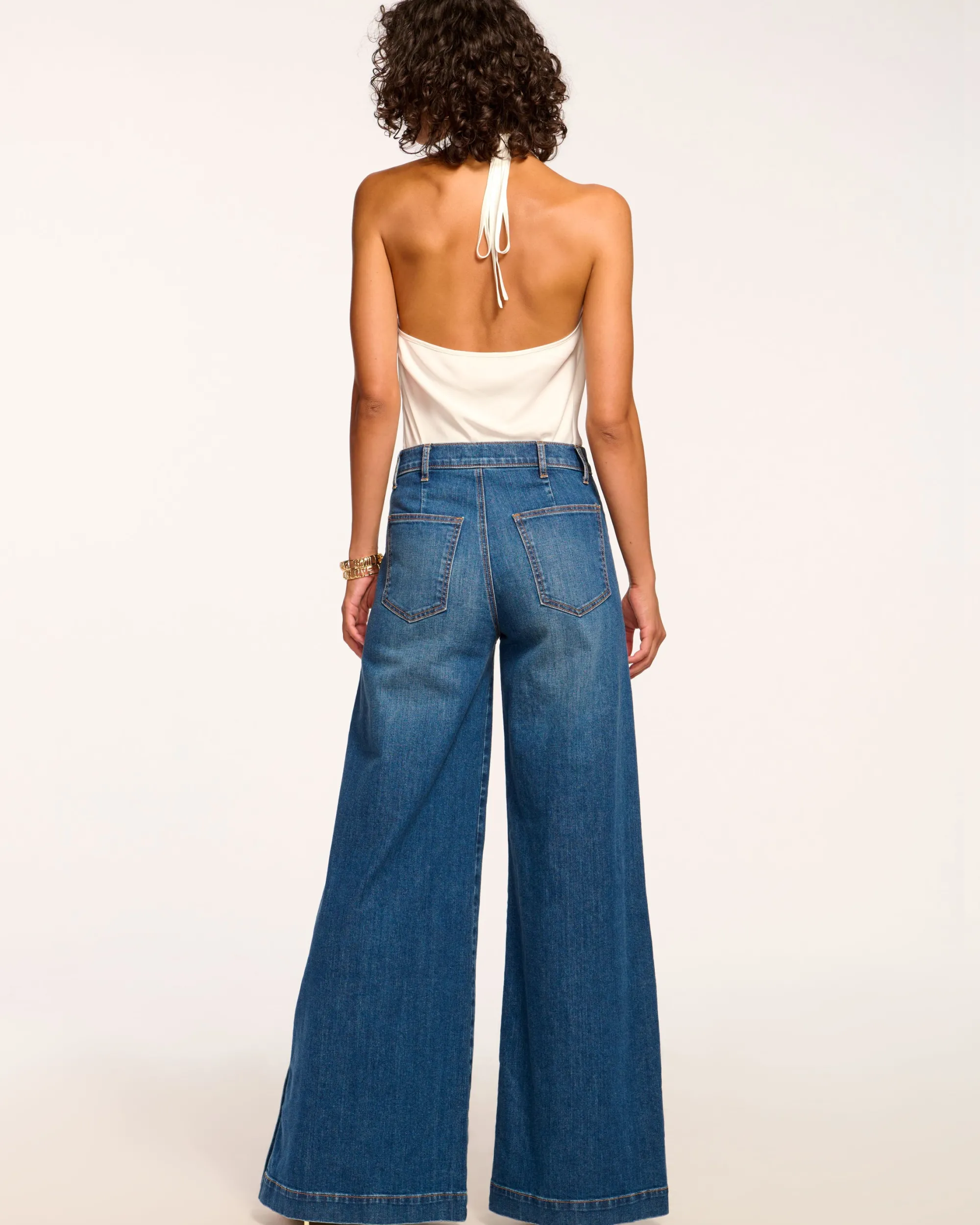 New Ramy Brook Flores High-Rise Wide Leg Jean Mediumwash