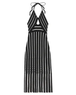 Outlet Ramy Brook Frida Fringe Knit Midi Dress Blackfringe