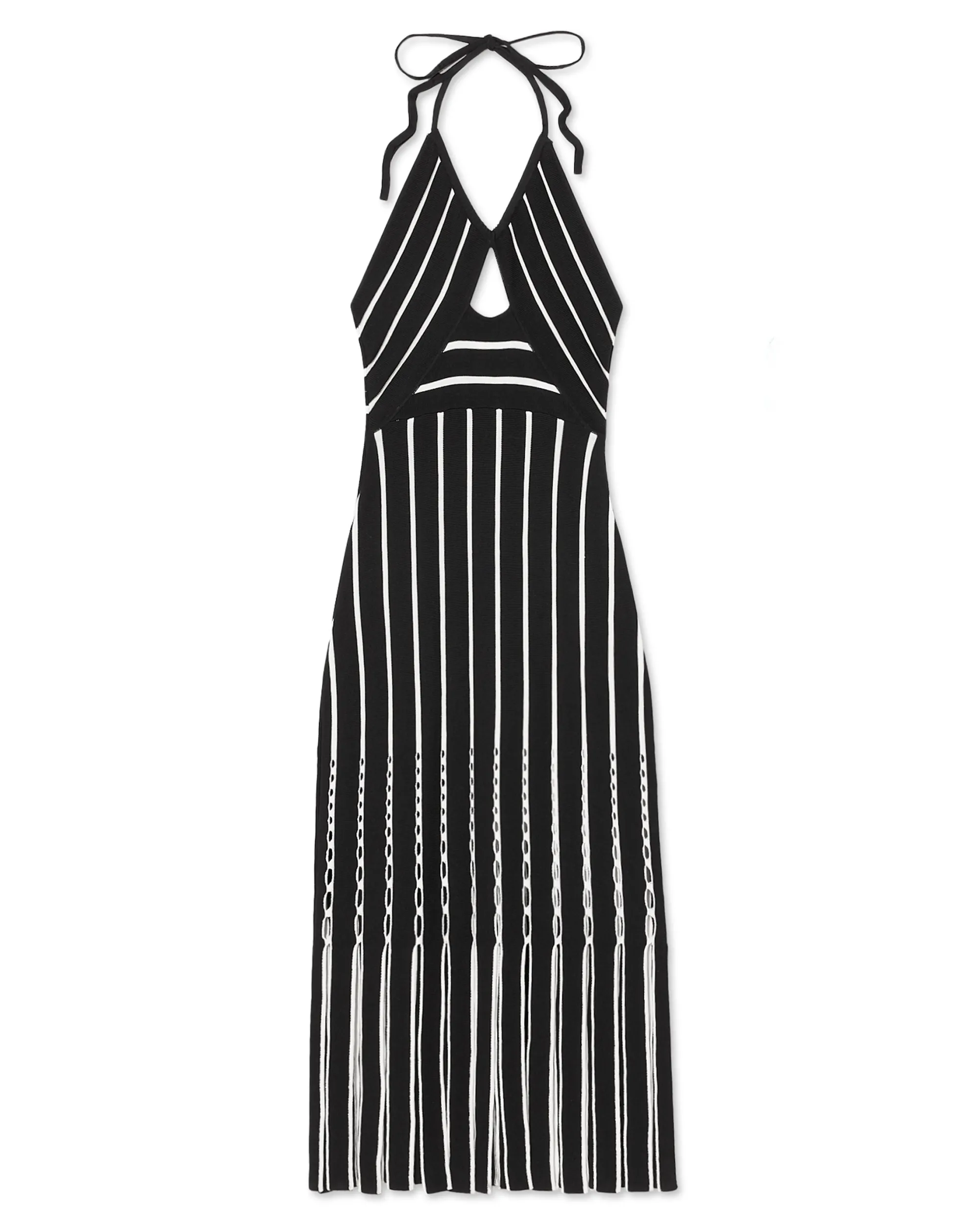 Outlet Ramy Brook Frida Fringe Knit Midi Dress Blackfringe