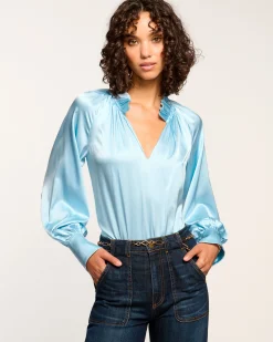 Clearance Ramy Brook Gayle Silk Long Sleeve Blouse